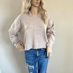 NWT- New With Tags Women’s Distressed Sweater Size Medium/Large